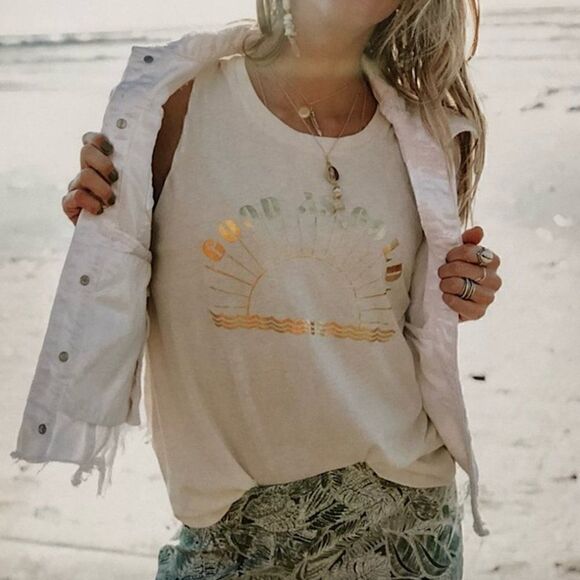 Saltwater Luxe Good As Gold Tank Size Large - Picture 1 of 5